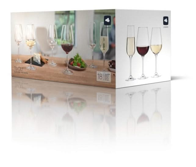 Leonardo Wine Glasses Tivoli - Set 18-Piece - White and Red Wine Glasses & Champagne Glasses