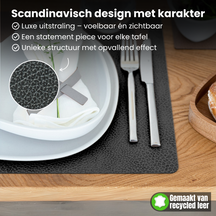 LIND DNA Placemats Hippo - Leather - Pastel Green - 45 x 35 cm - 2 pieces