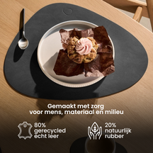 LIND DNA Coasters Nupo - Leather - Black - 13 x 11 cm - 4 pieces