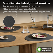 LIND DNA Coasters Nupo - Leather - Black - 13 x 11 cm - 4 pieces