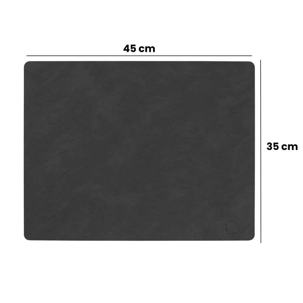 LIND DNA Placemats Nupo - Leather - Black - 45 x 35 cm - 2 pieces