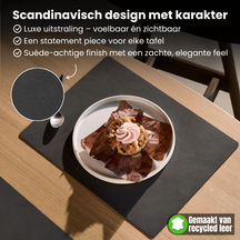 LIND DNA Placemats Nupo - Leather - Black - 45 x 35 cm - 2 pieces