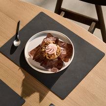 LIND DNA Placemats Nupo - Leather - Anthracite - 45 x 35 cm - 2 pieces