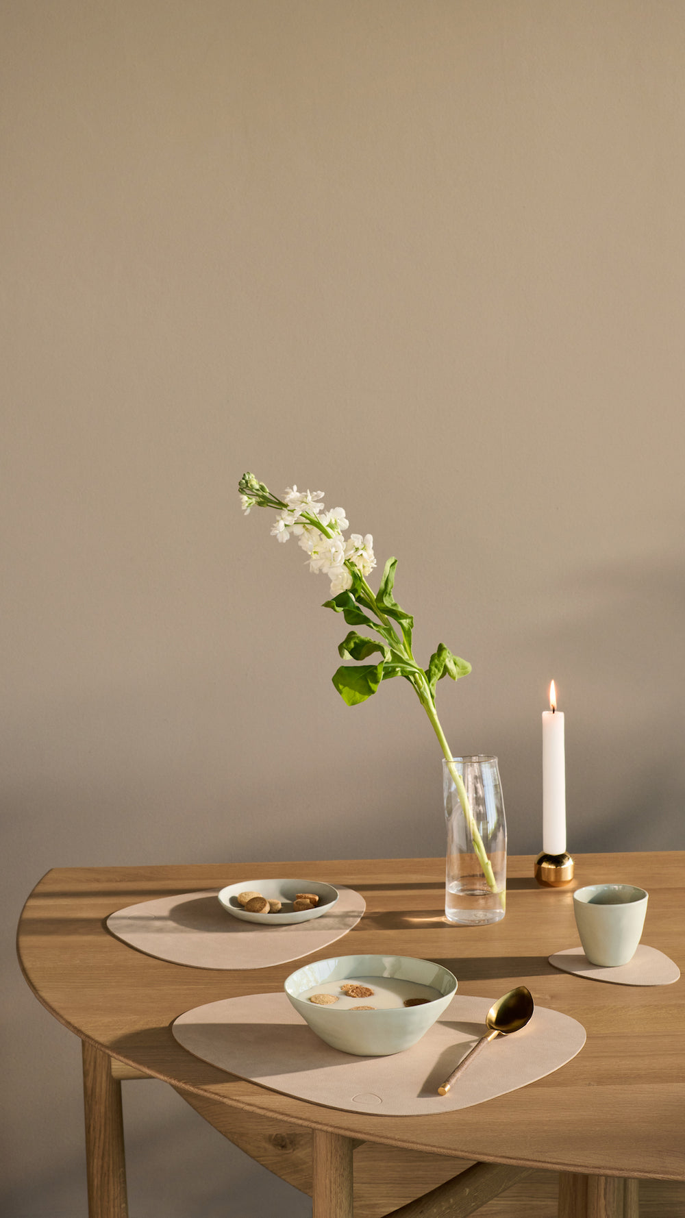 LIND DNA Coasters Nupo - Leather - Sand - 13 x 11 cm - 4 Pieces