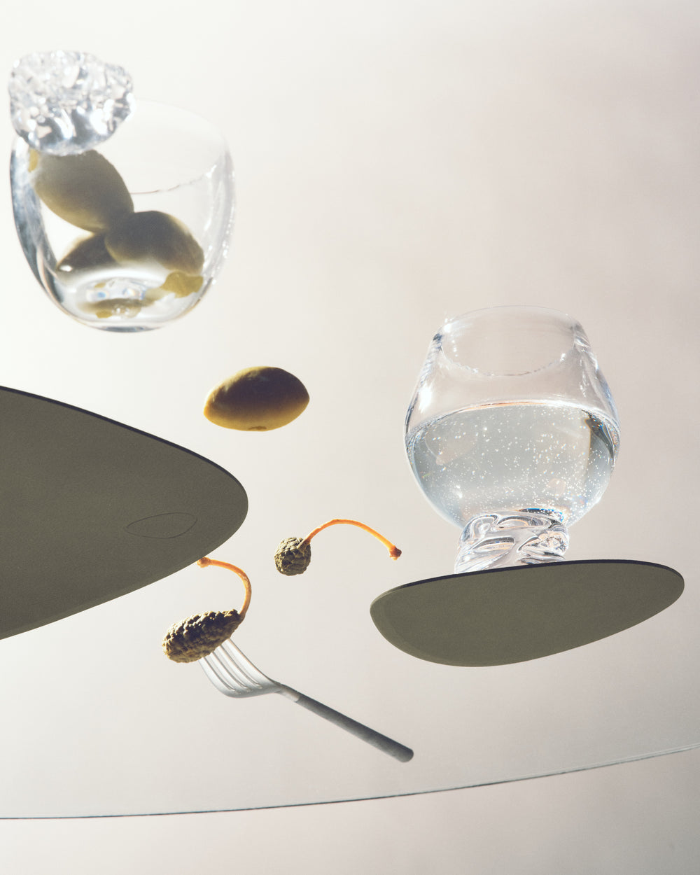 LIND DNA Coasters Nupo - Leather - Army Green - 13 x 11 cm - 4 Pieces