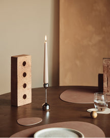 LIND DNA Placemats Nupo - Leather - Old Rose - Curved - 44 x 37 cm - 2 pieces
