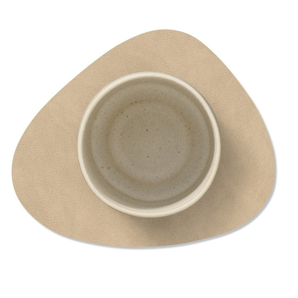 LIND DNA Coasters Nupo - Leather - Brown / Sand - double-sided - 13 x 11 cm - 4 pieces