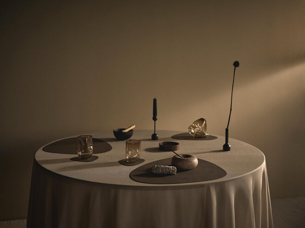 LIND DNA Coasters Nupo - Leather - Black - 13 x 11 cm - 4 pieces