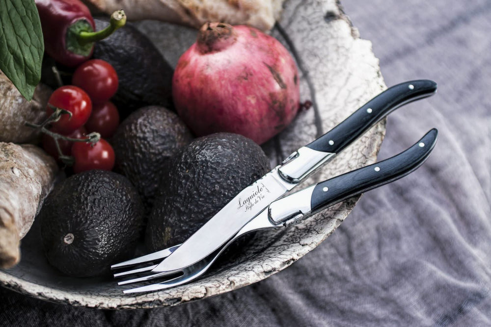Laguiole Style de Vie Steak knives Luxury Line Black Ebony - 6 pieces