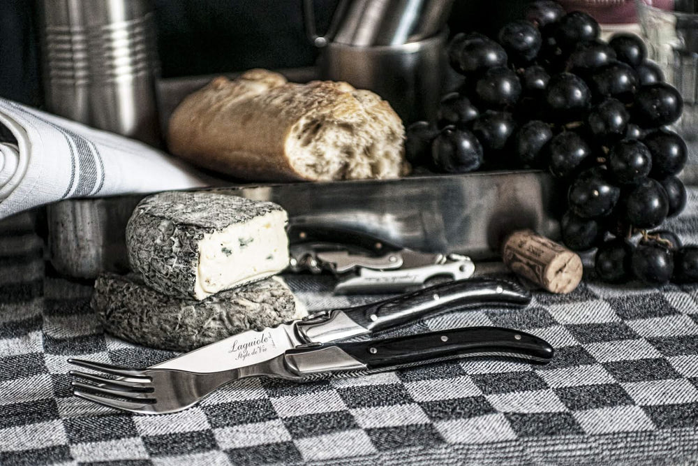 Laguiole Style de Vie Steak forks Luxury Line Black Ebony - 6 pieces