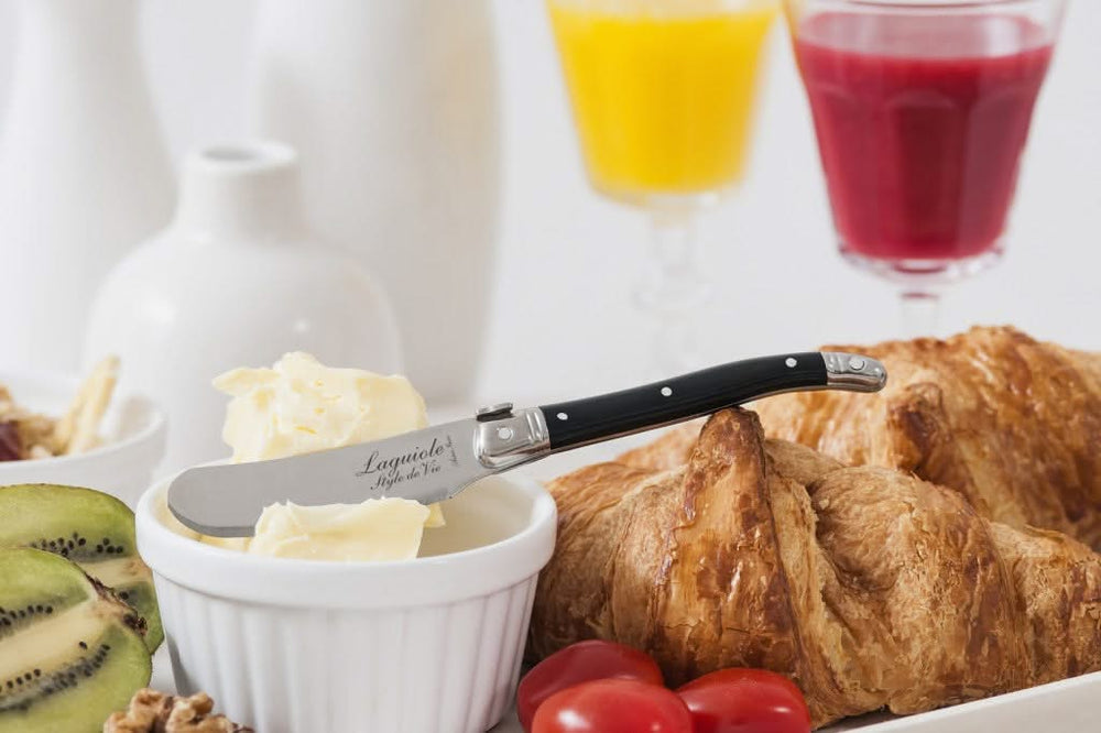 Laguiole Style de Vie Butter Knives Black - 4 pieces