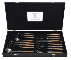 Laguiole Style de Vie Cutlery set - Olive wood - 16 - piece / 4 people