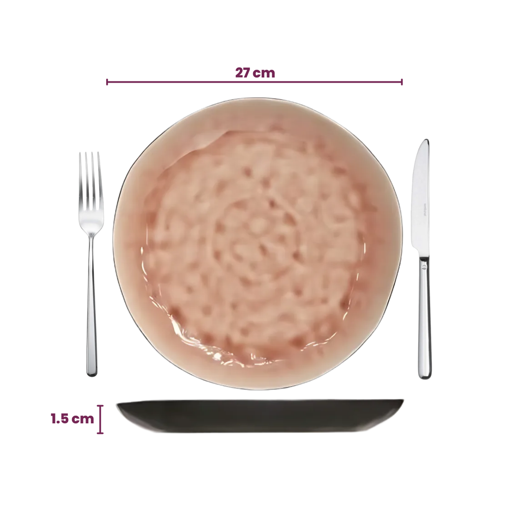 Cosy & Trendy Dinner Plates Laguna Old Rose ø 27 cm - 4 pieces