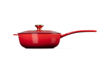 Le Creuset Saucepan Cast Iron - Gold Knob - Holly Christmas - Cherry Red - ø 21 cm / 2 Liter