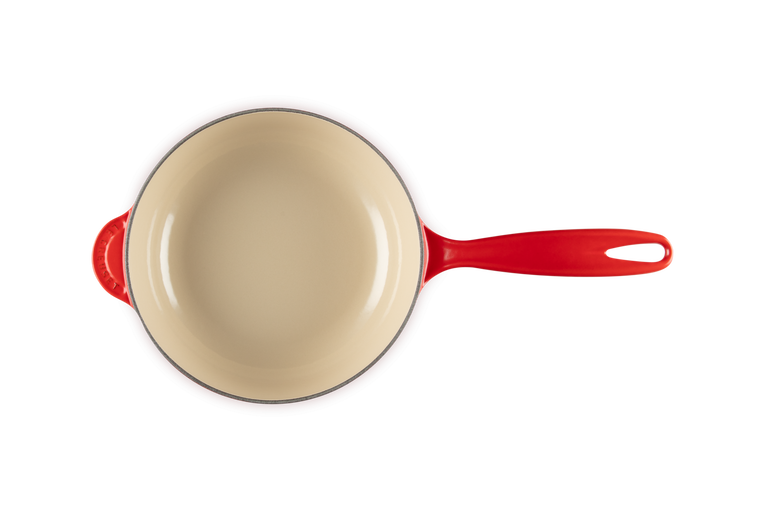 Le Creuset Saucepan Cast Iron - Gold Knob - Holly Christmas - Cherry Red - ø 21 cm / 2 Liter