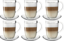 Leonardo Latte Macchiato Glasses + Saucers Napoli - 6 pieces