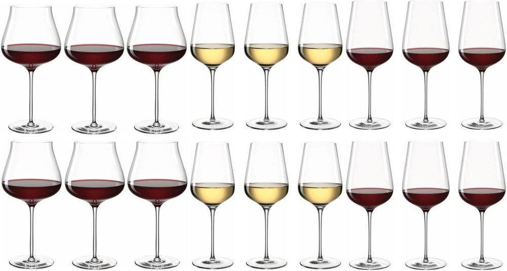 Leonardo Wine Glass Set Brunelli (White Wine Glasses & Red Wine Glasses & Burgundy Glasses) - 18 piece set