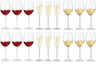 Leonardo wine glasses set Daily (Red wine glasses & White wine glasses & Champagne glasses) - 18 piece set