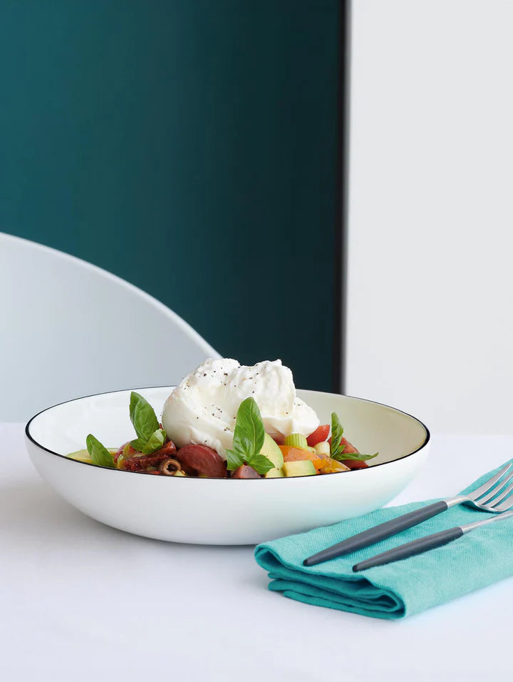 ASA Selection Deep Plates / Pasta Bowls A Table Ligne Noire ø 22 cm - 4 Pieces