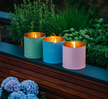 Living by Heart Outdoor Candle in Tin - ø 15 cm - Light Blue