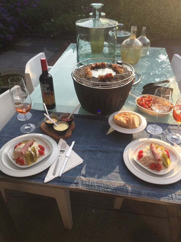 LotusGrill BBQ / Table barbecue Classic Hybrid - Gas or Charcoal - ø 35 cm - Anthracite