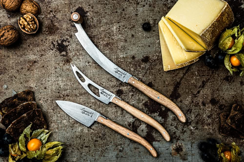Laguiole Style de Vie Cheese knife set Luxury Line Oak Stonewash - 3 pieces