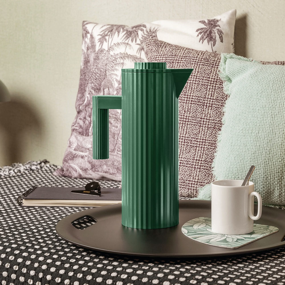 Alessi Thermos jug Plissé - Green - 1 liter - by Michele De Lucchi - MDL12 GR