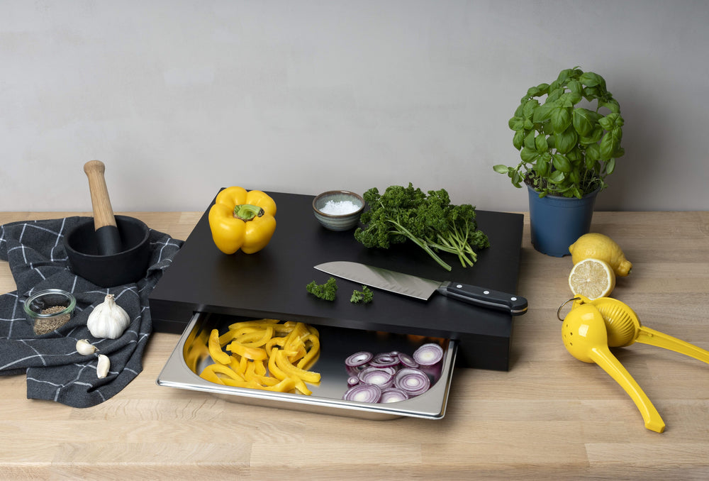 Continenta Cutting board  with stainless steel drawer - Duracore - 48 cm x 33 cm