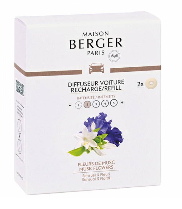 Maison Berger Refill - for car perfume - Musk Flowers - 2 Pieces