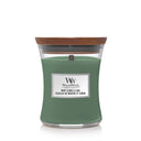 WoodWick Scented Candle Medium Mint Leaves & Oak - 11 cm / ø 10 cm - Scented Candle in Glass - Wooden Wick