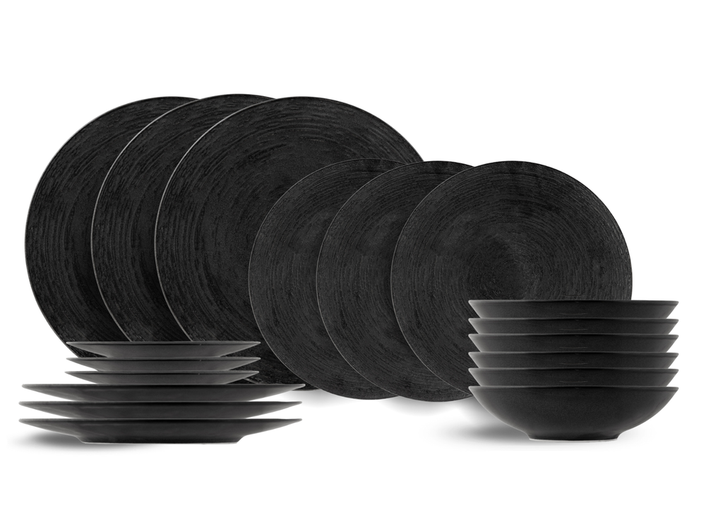 Cosy & Trendy Dinnerware Set Merio - 18 pieces / 6 people - 6 dinner plates, 6 side plates, and 6 pasta bowls
