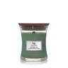 WoodWick Scented Candle Mini Mint Leaves & Oak - 8 cm / ø 7 cm - Scented Candle in Glass - Wooden Wick