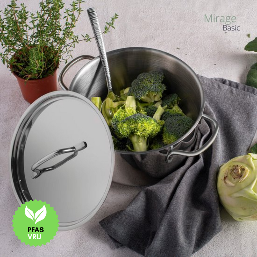 Sola Mirage Cookware Set - Stainless Steel - Cooking Pots ø 16, 18, 20 cm & Saucepan ø 16 cm - Induction Suitable - 4 Piece
