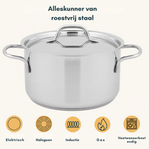 Sola Mirage Cookware Set - Stainless Steel - Cooking Pots ø 16, 18, 20 cm & Saucepan ø 16 cm - Induction Suitable - 4 Piece