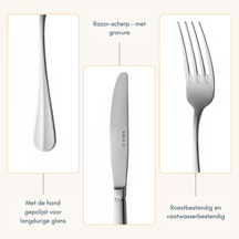 Sola Cutlery Set Dutch Smooth - 18/10 Stainless Steel - 90 pieces / 9 people