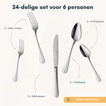 Sola Cutlery set Dutch smooth - 24 pieces / 6 persons
