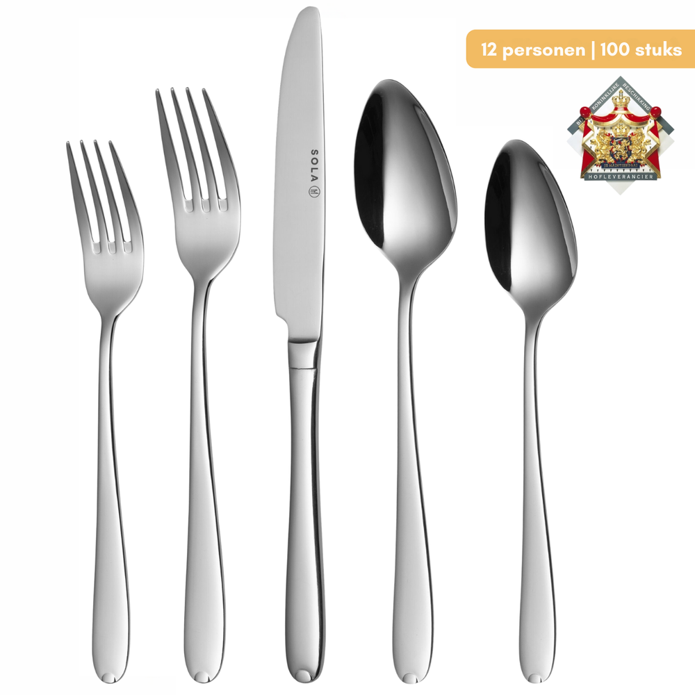Sola Cutlery Set Fleurie - 18/10 Stainless Steel - 100 pieces / 12 people
