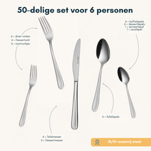 Sola Cutlery set Florence - 50 pieces / 6 people