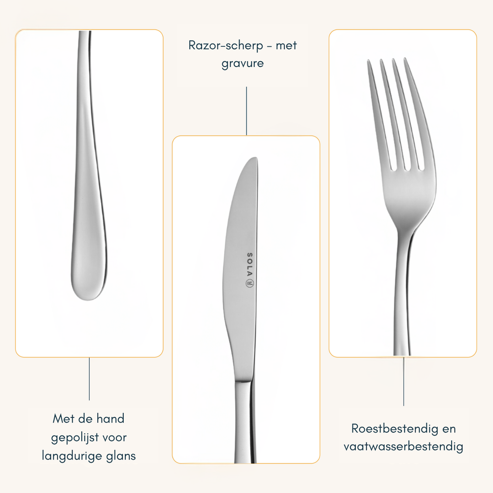 Sola Cutlery Set Florence - 18/10 Stainless Steel - 90 pieces / 9 people