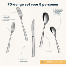 Sola Cutlery set Lotus - 70 pieces / 8 people