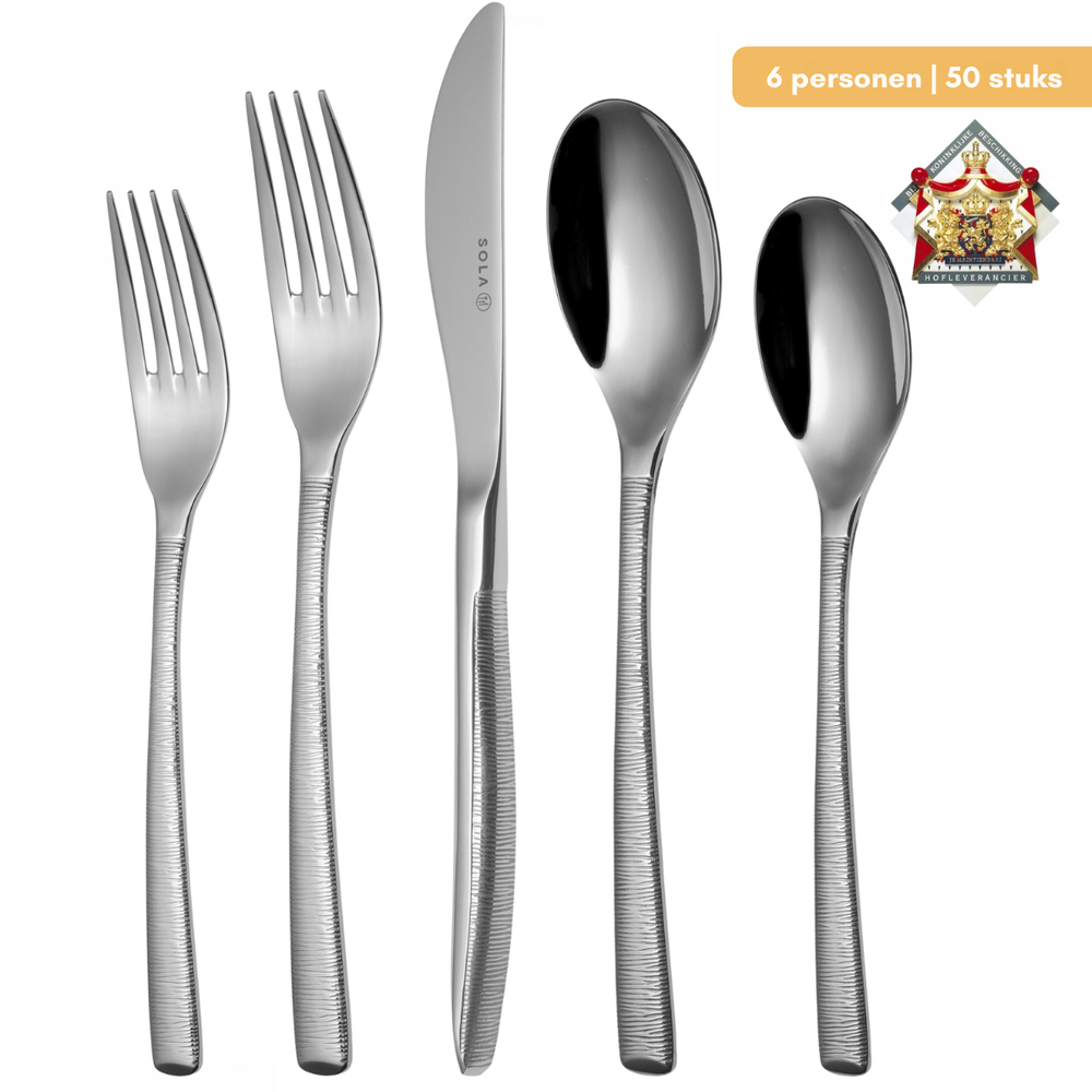 Sola Cutlery Set Hermitage - 18/10 Stainless Steel - 50 pieces / 6 people