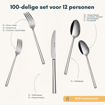 Sola Cutlery Set Luxor - 18/10 Stainless Steel - 100 pieces / 12 people