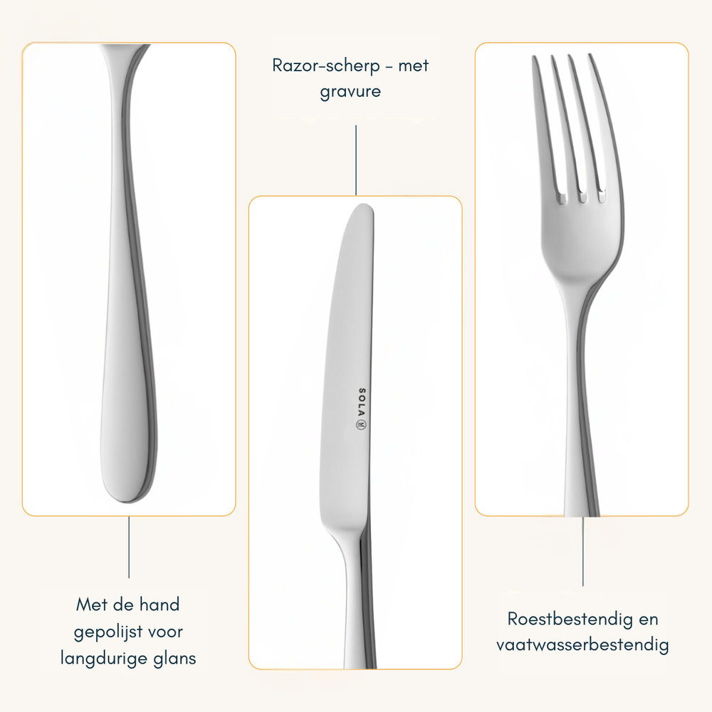 Sola Cutlery Set Nordica - 18/10 Stainless Steel - 50 pieces / 6 people