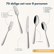 Sola Cutlery Set Nordica - 18/10 Stainless Steel - 70 pieces / 8 people