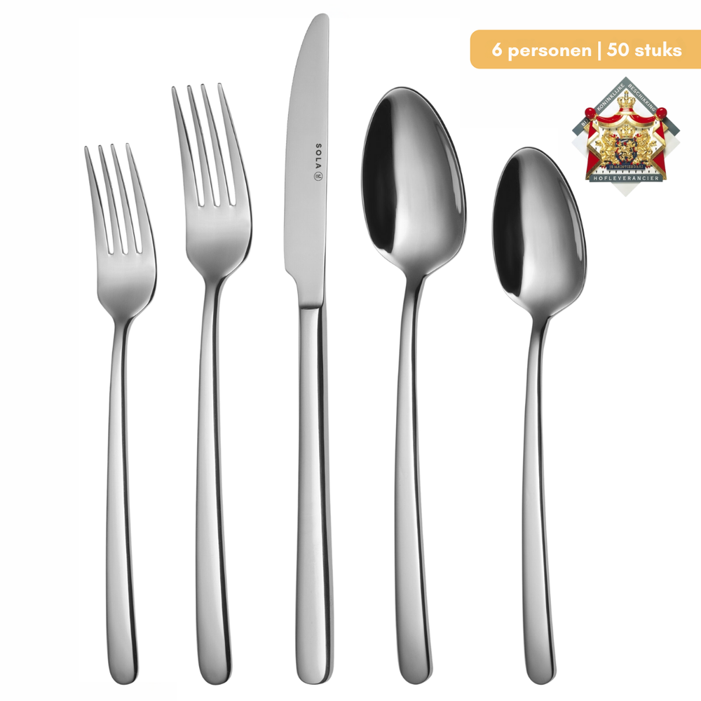 Sola Cutlery Set Danube - 18/10 Stainless Steel - 50 pieces / 6 people