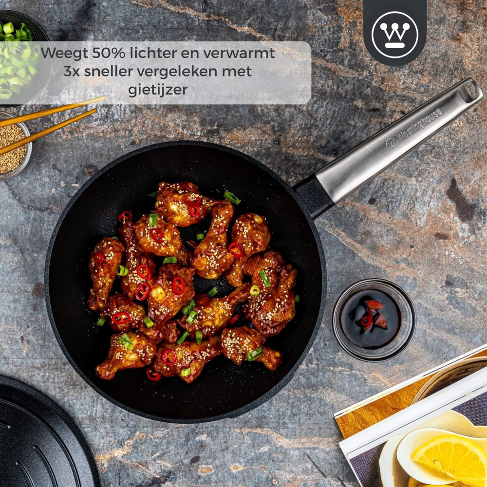 Westinghouse Wok pan Performance - Blissful Black - ø 28 cm - standard non-stick coating