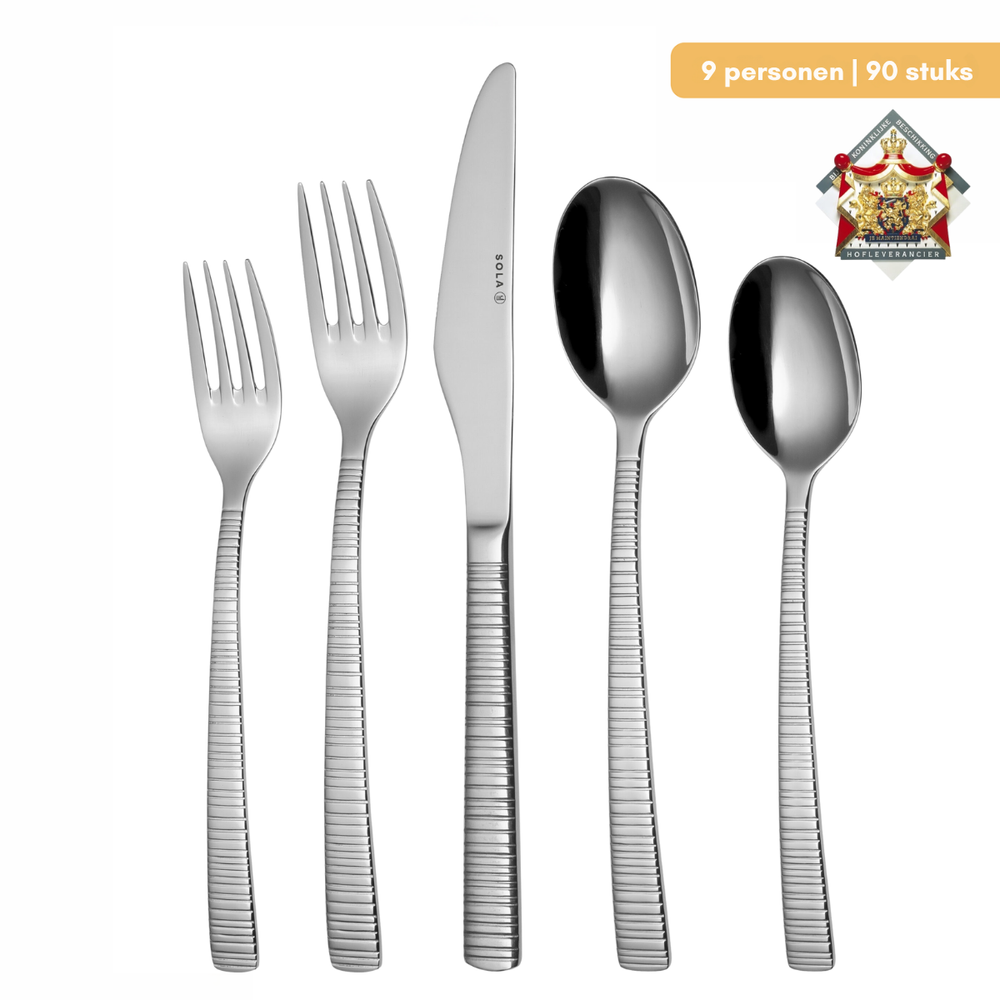 Sola Cutlery Set Bali - 18/10 Stainless Steel - 90 pieces / 9 people