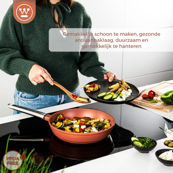 Westinghouse Cookware Set Performance Rebel Red - complete cookware set - induction and all other heat sources - 5 pieces