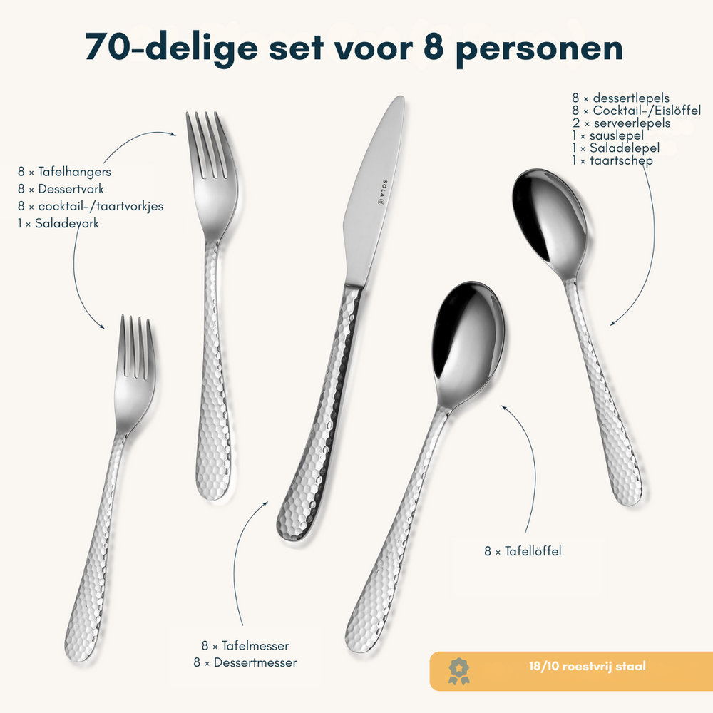 Sola Lima cutlery set - 70 pieces / 8 people