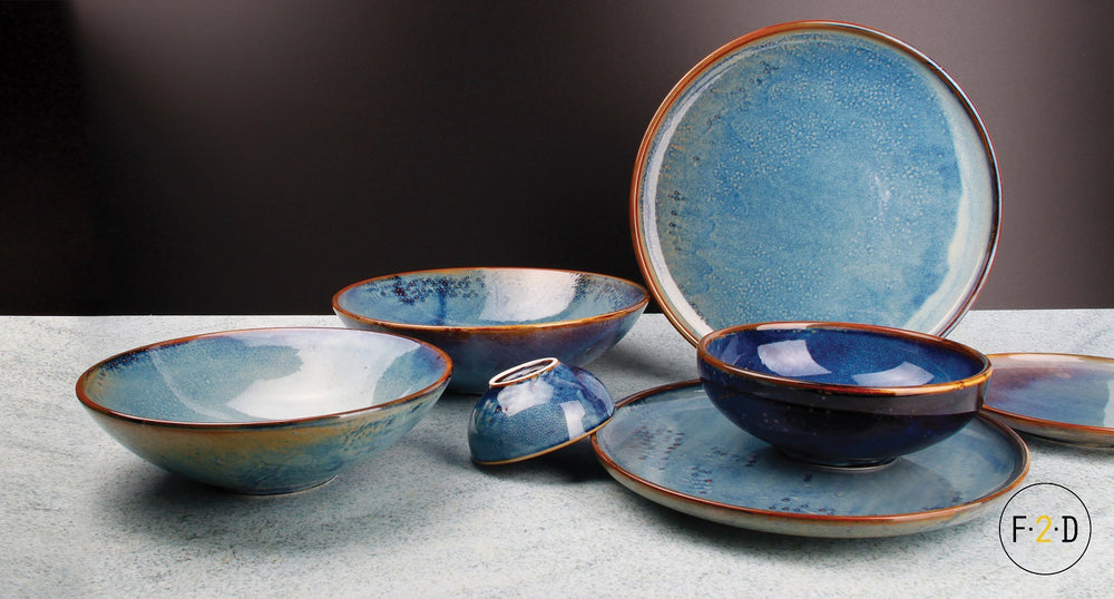 Fine2Dine Dinnerware Set Nova - 12-piece / 4 people - 4 dinner plates, 4 side plates, and 4 pasta bowls